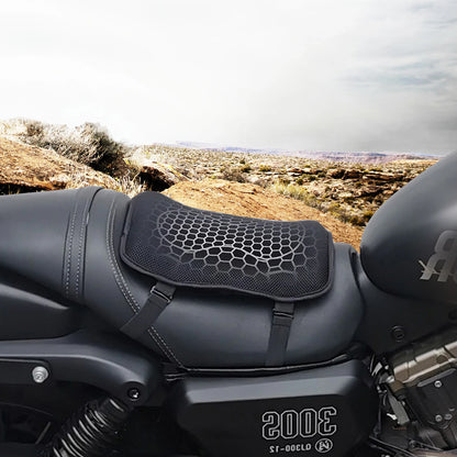 Coussin de selle en gel pour moto – Coussin alvéolé respirant et antichoc