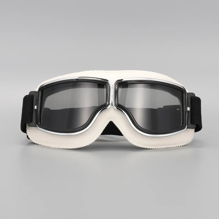 Retro Leather Motorcycle Goggles – Vintage Windproof Riding Glasses