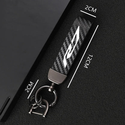 Carbon Fiber Motorcycle Keychain – Split Ring Pendant, 5 Colors