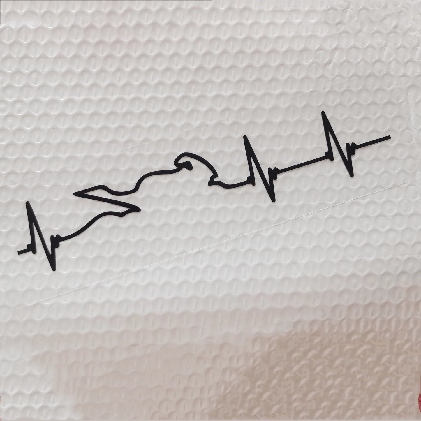 Motorcycle Heartbeat Line Sticker — Waterproof PVC, 16 Colors, Reflective Options