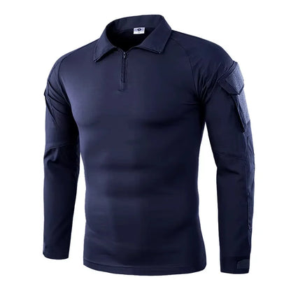 Men's Tactical Long Sleeve Hiking Shirt – Breathable Outdoor Camouflage Top