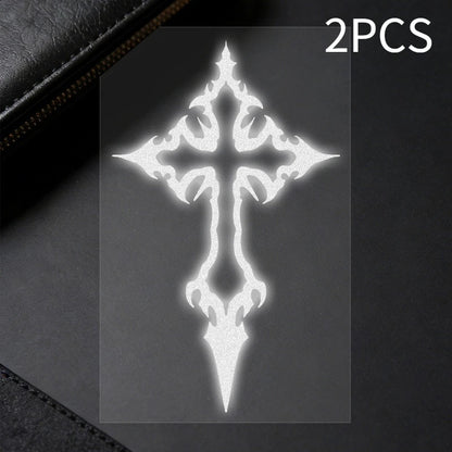 Tribal Cross Vinyl Decal Set – Waterproof Bike Stickers Holographic & Solid
