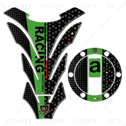 3D Motorcycle Fuel Tank Pad + Gas Cap Cover Set – Racing