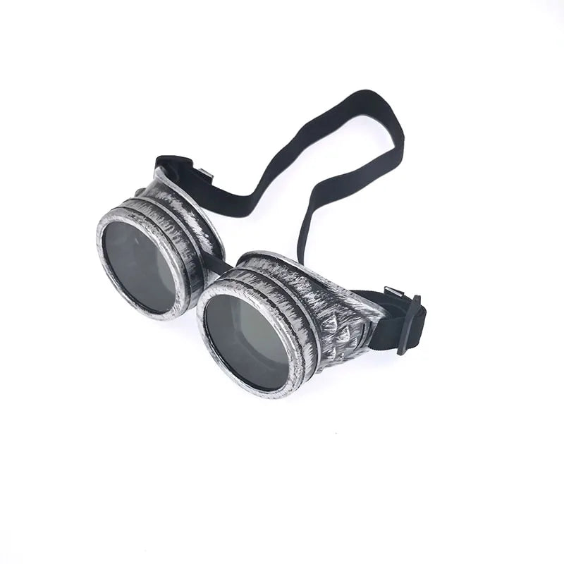 Steampunk Motorcycle Goggles — Heavy Metal Frame | Clear Lens | Gothic Style | 5 Finishes