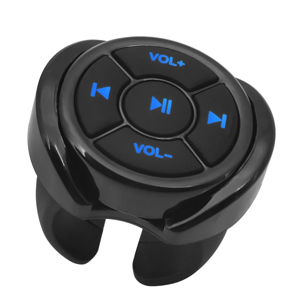 Wireless Bluetooth Media Button – Handlebar & Steering Wheel Mount Music Controller iOS Android 10m