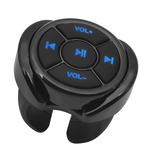Wireless Bluetooth Media Button – Handlebar & Steering Wheel Mount Music Controller iOS Android 10m
