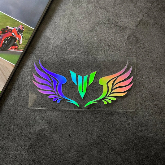 MT Wing Logo Reflective Motorcycle Sticker – Fuel Tank, Windshield & Helmet Decal