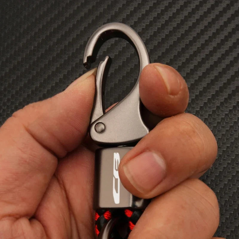 CB Series Motorcycle Keychain – Zinc Alloy Braided Rope Key Ring