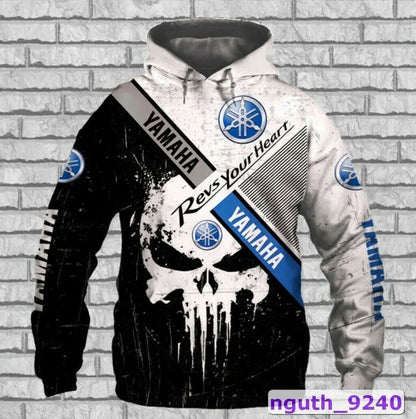 Motorcycle Off-Road Skull Print Hoodie | Men's & Women's Moto Sweatshirt