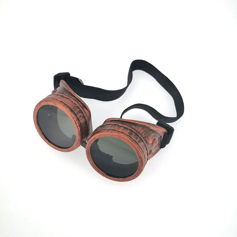 Steampunk Motorcycle Goggles — Heavy Metal Frame | Clear Lens | Gothic Style | 5 Finishes