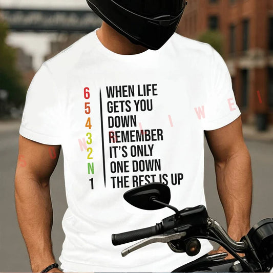 Motorcycle Gear Shift T-Shirt – Inspirational Moto Quote Tee