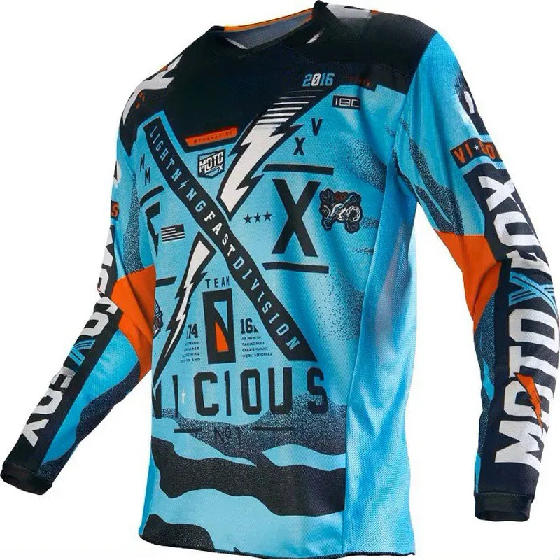 Maglia da motocross traspirante ad asciugatura rapida, maniche lunghe, unisex, da fuoristrada MX e ciclismo da gara