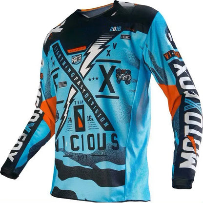 Maglia da motocross traspirante ad asciugatura rapida, maniche lunghe, unisex, da fuoristrada MX e ciclismo da gara