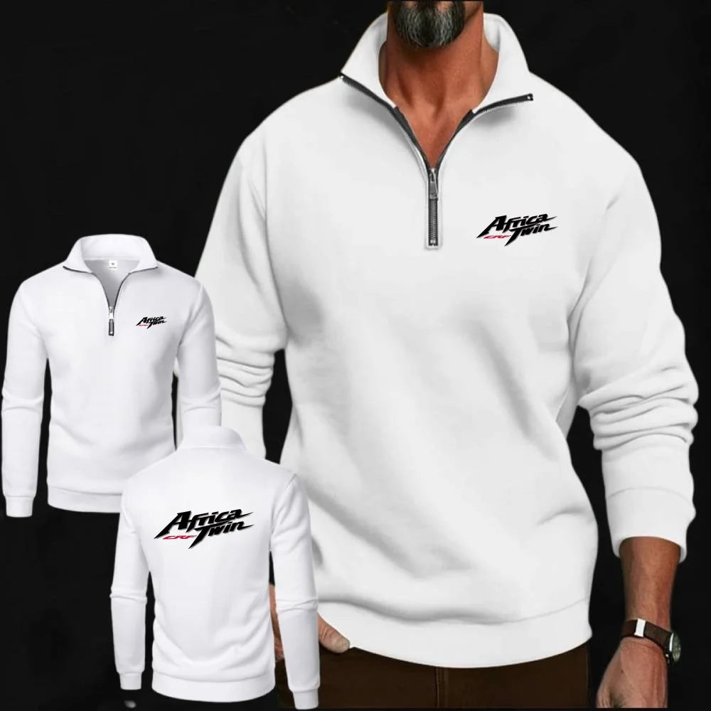 Men's Fleece Stand Collar Pullover Sweatshirt