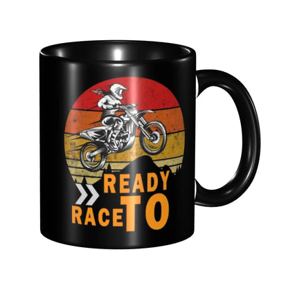 Racing Motorcycle Ceramic Coffee Mug – Biker Gift 330ml