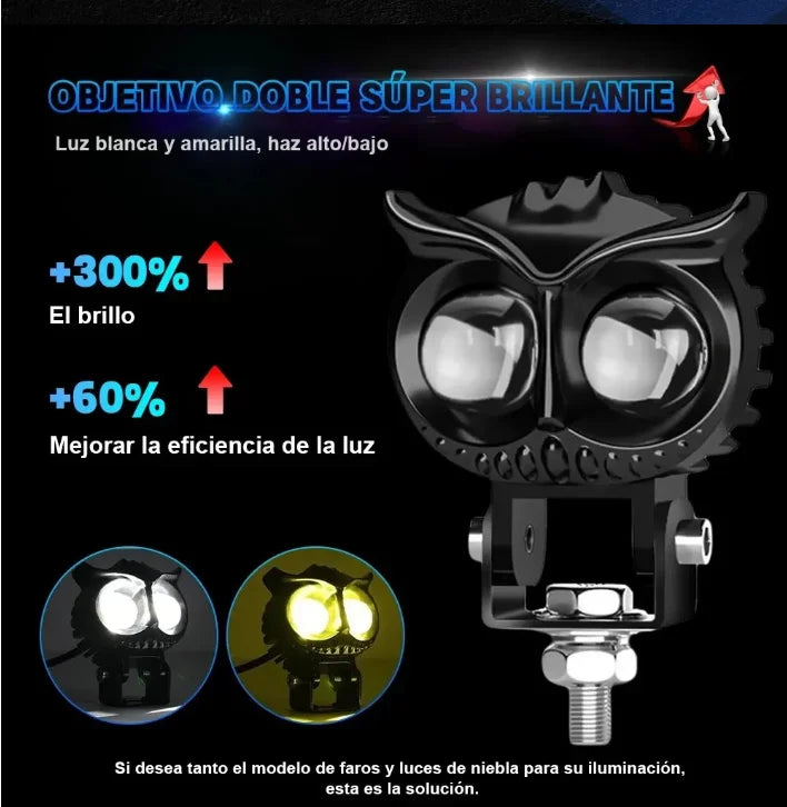 12V Dual-Color Motorcycle LED Fog Light