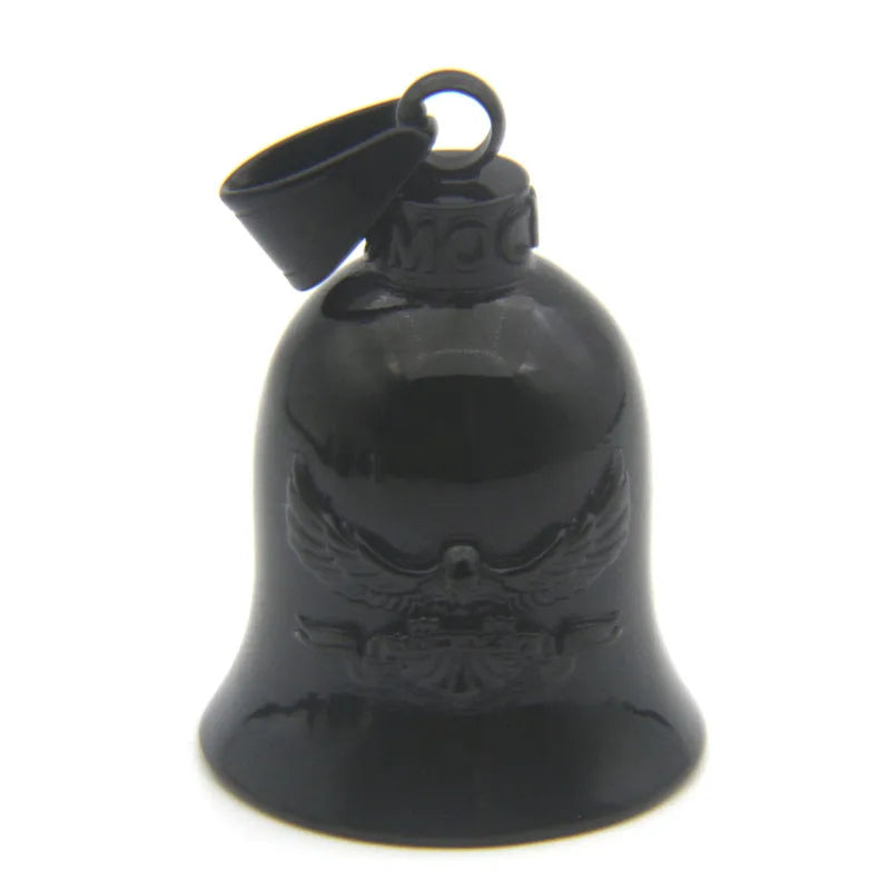 Motorcycle Guardian Bell Pendant – 316L Stainless Steel Biker Charm