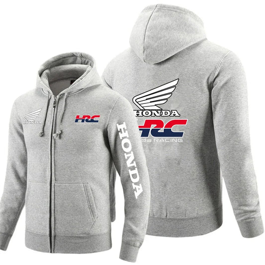 Honda Racing HRC Zip-Up Hoodie – Slim Fit Cotton Sweatshirt