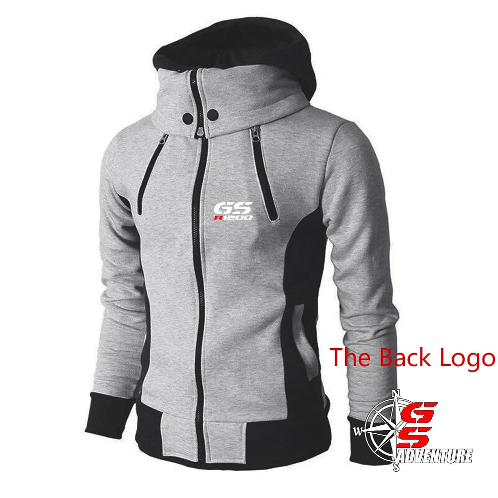 Motorcycle GS Adventure Tri-Color Zipper Hoodie – Spring & Autumn