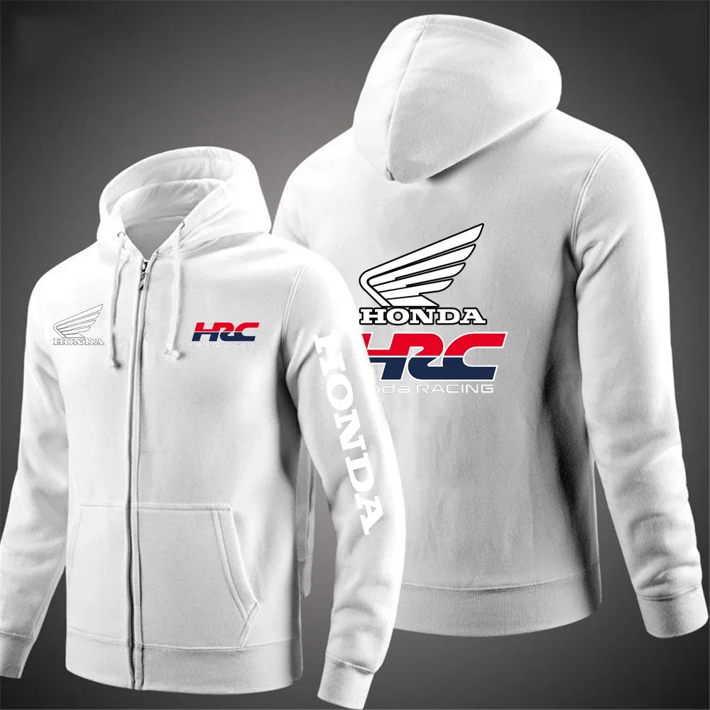 Honda Racing HRC Zip-Up Hoodie – Slim Fit Cotton Sweatshirt