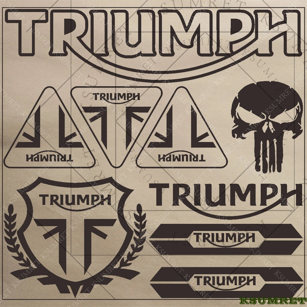 Motorcycle Decal Sticker Set – Reflective PVC Tank & Helmet Stickers