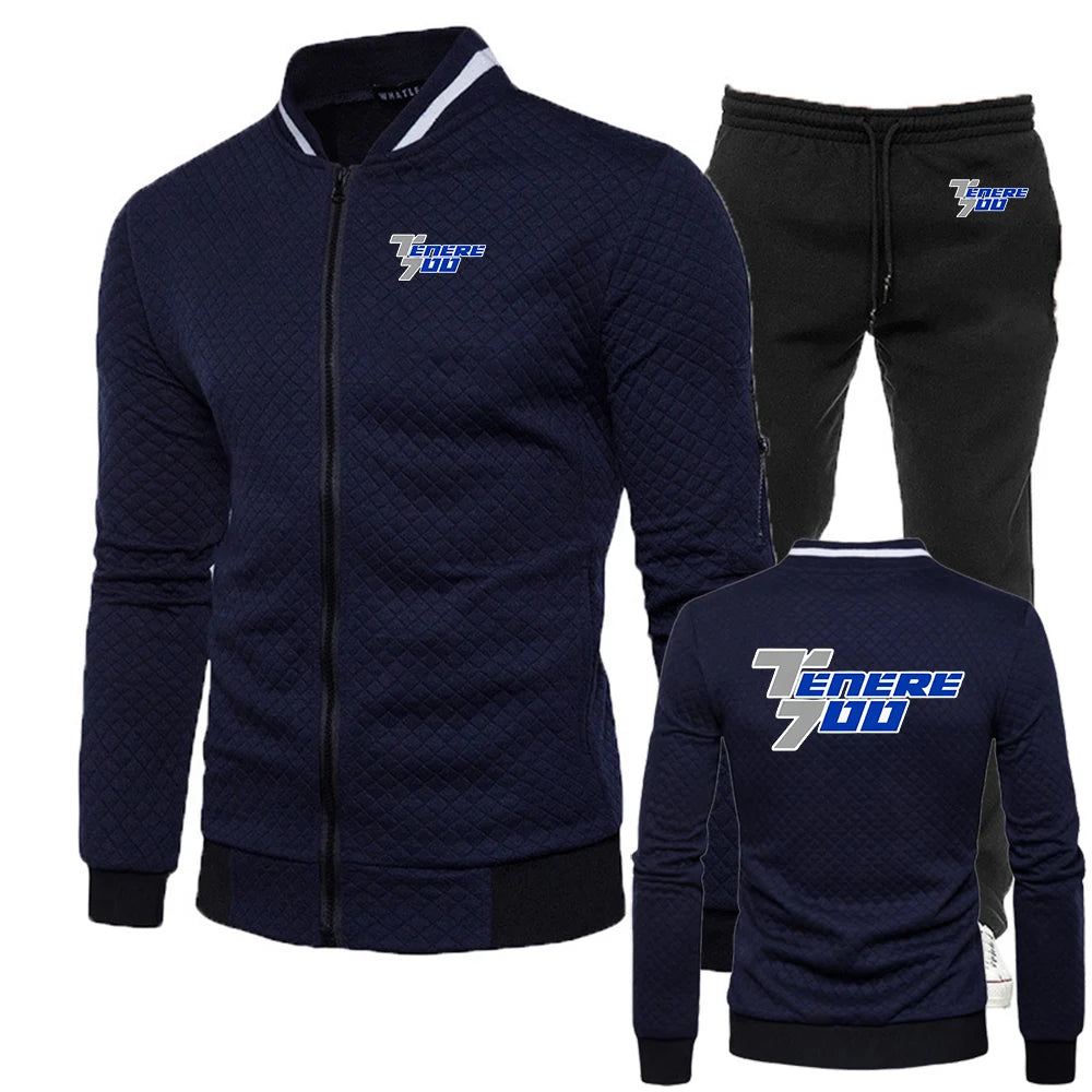 Completo coordinato da motociclista uomo con felpa con cappuccio e pantaloni – Ventilato, primavera e autunno
