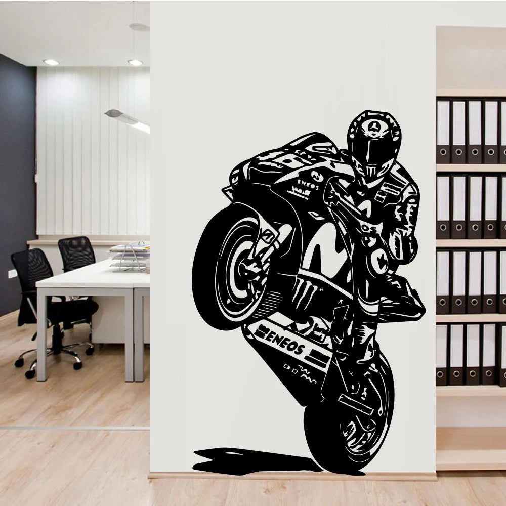 Motorcycle Vinyl Wall Decal for Rider-Inspired Rooms
