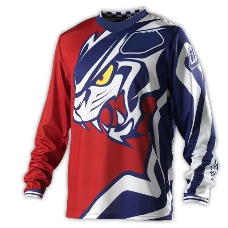 Maglia da motocross traspirante ad asciugatura rapida, maniche lunghe, unisex, da fuoristrada MX e ciclismo da gara