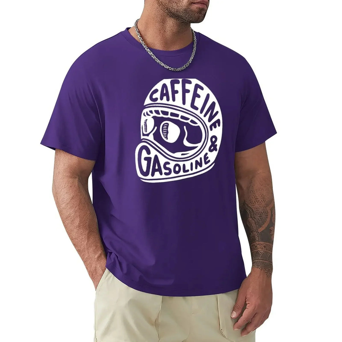 カフェイン＆ガソリン モトグラフィックTシャツ — 100%コットン | S–6XL | 11色