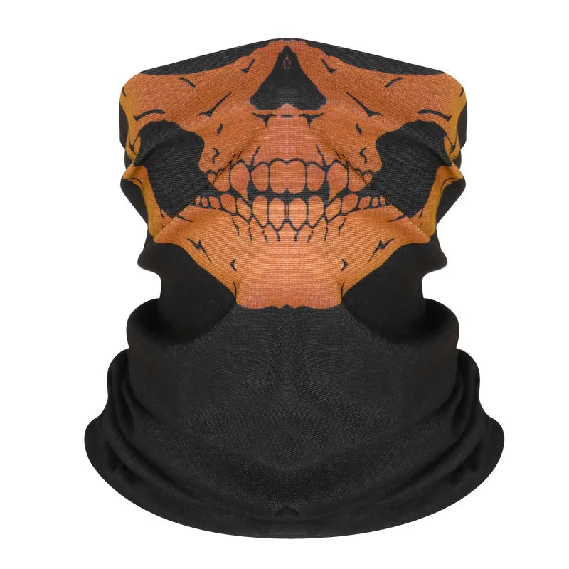 Skull Face Bandana Neck Gaiter – Breathable Outdoor Headwear for Cycling & Moto
