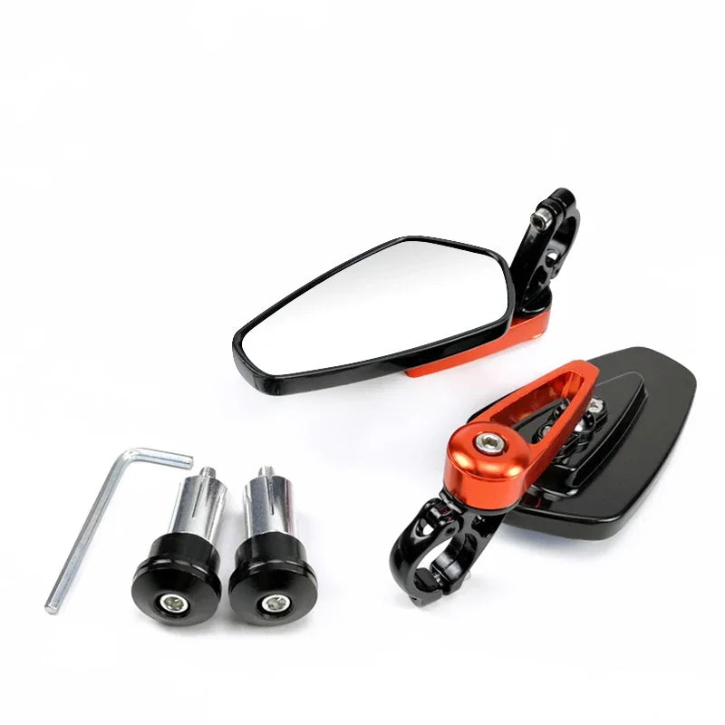 Motorcycle Bar End Rearview Mirrors – CNC Aluminum 7/8" 22mm