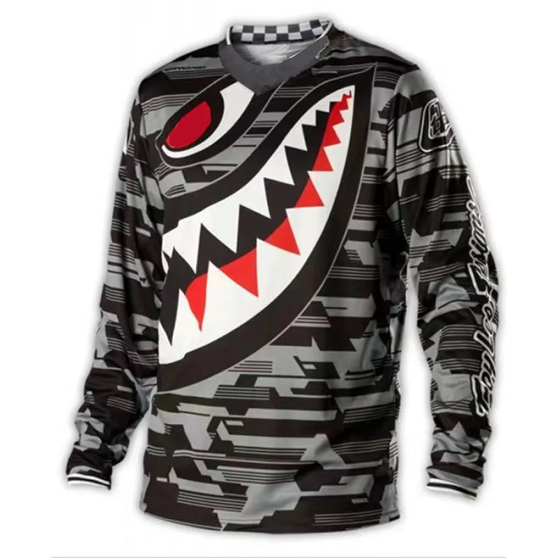 Maglia da motocross traspirante ad asciugatura rapida, maniche lunghe, unisex, da fuoristrada MX e ciclismo da gara