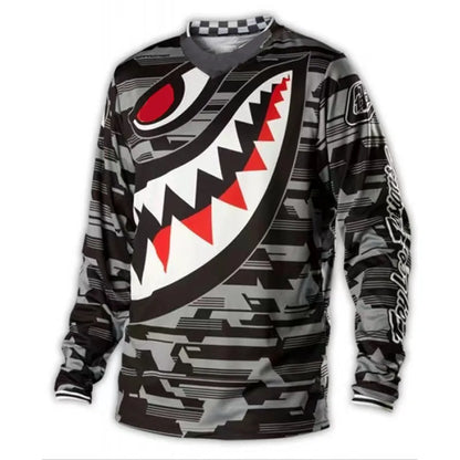 Maglia da motocross traspirante ad asciugatura rapida, maniche lunghe, unisex, da fuoristrada MX e ciclismo da gara
