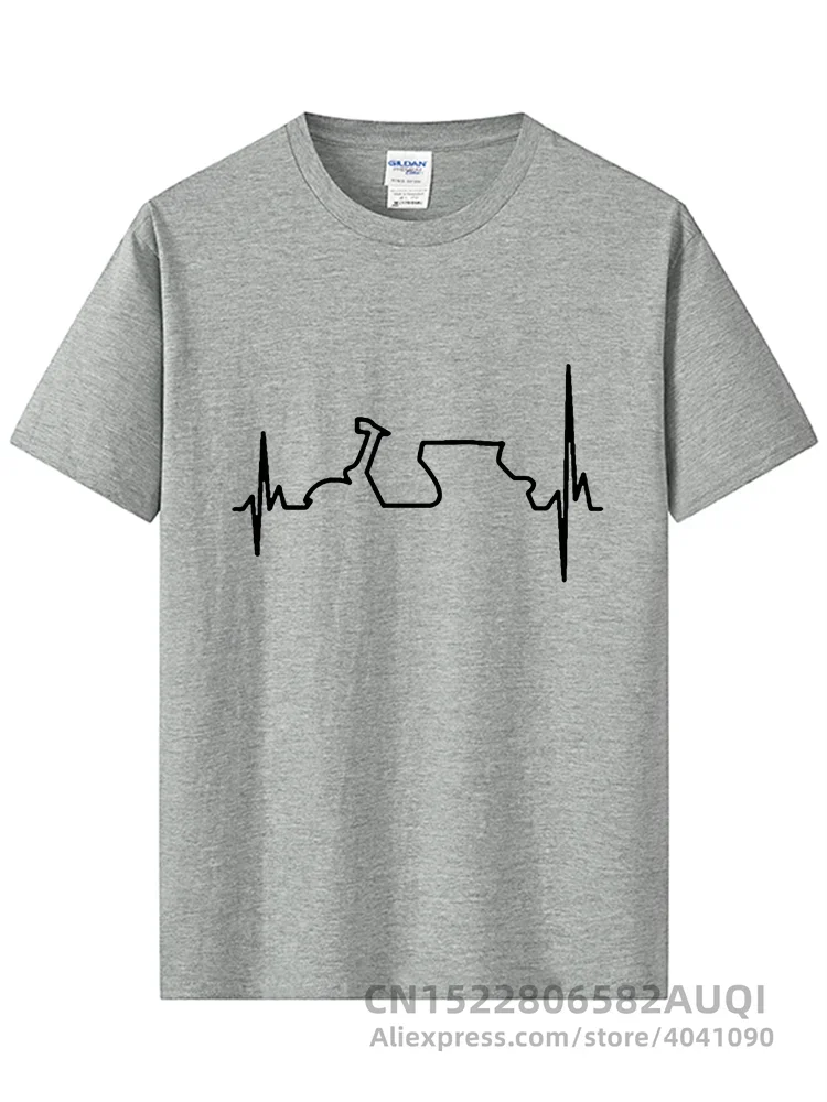 Women's Funny Motorcycle Heartbeat Graphic T-Shirt XS–XXXL