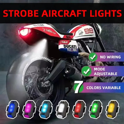 Mini Motorcycle Strobe Warning Light – 7 Colors USB-C Rechargeable