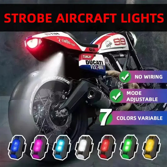 Mini Motorcycle Strobe Warning Light – 7 Colors USB-C Rechargeable