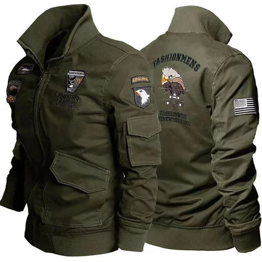 Tactical Military Bomber Jacket – Men's Multi-Pocket Cargo Coat