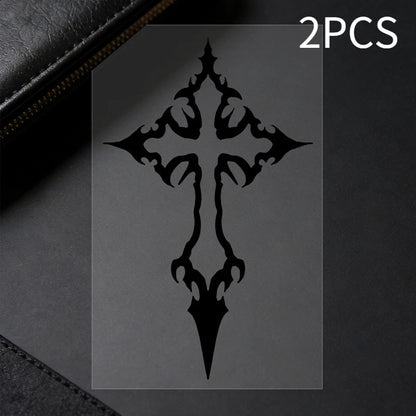 Tribal Cross Vinyl Decal Set – Waterproof Bike Stickers Holographic & Solid