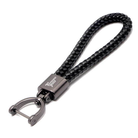 Custom Logo Motorcycle Keychain – Zinc Alloy with Braided Rope Key Ring
