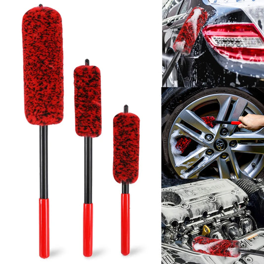 Wheel Woolies Spoke Cleaning Brush – Plush Synthetic Wool for Car & Motorcycle Rims