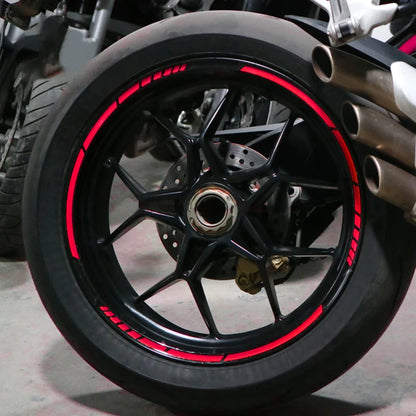 Motorcycle Wheel Rim Stripe Stickers – PVC Waterproof Decals for 17/18" Rims