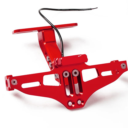 CNC Aluminum Motorcycle License Plate Frame with LED Light – Universal Fit