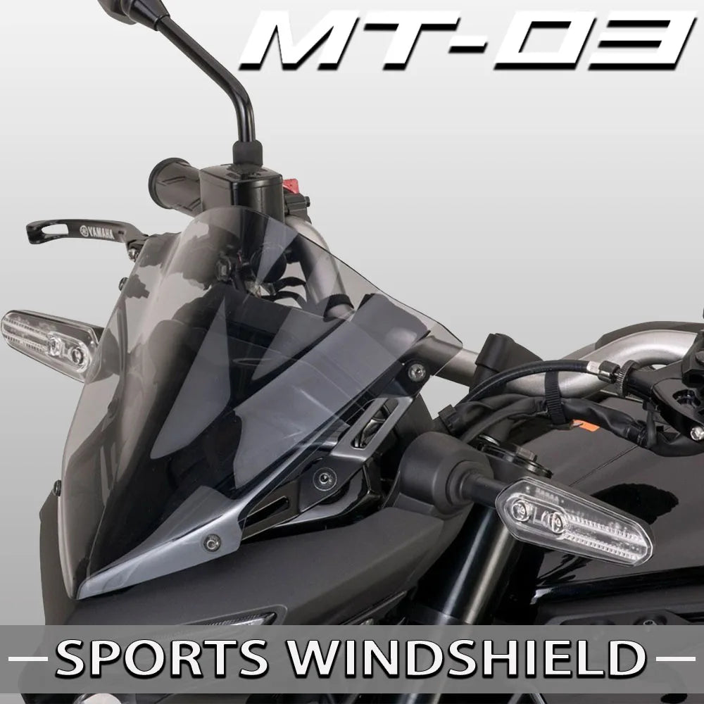 Motorcycle Windscreen for Yamaha MT-25 MT-03 2020–2024 – Wind Deflector Visor