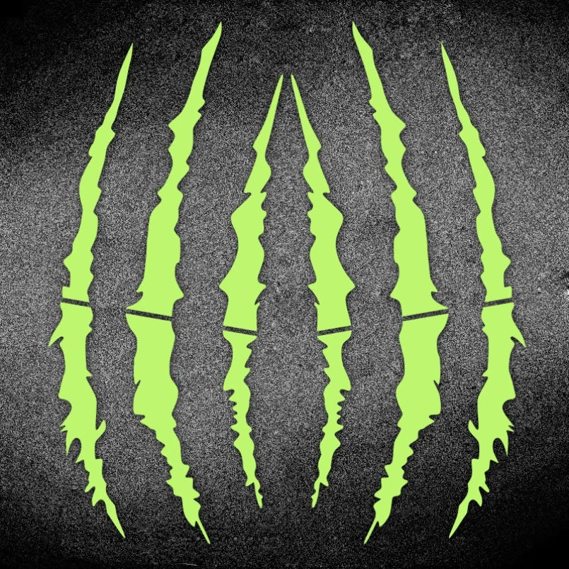 Glow-in-the-Dark Motorcycle Claw Decals – Pair