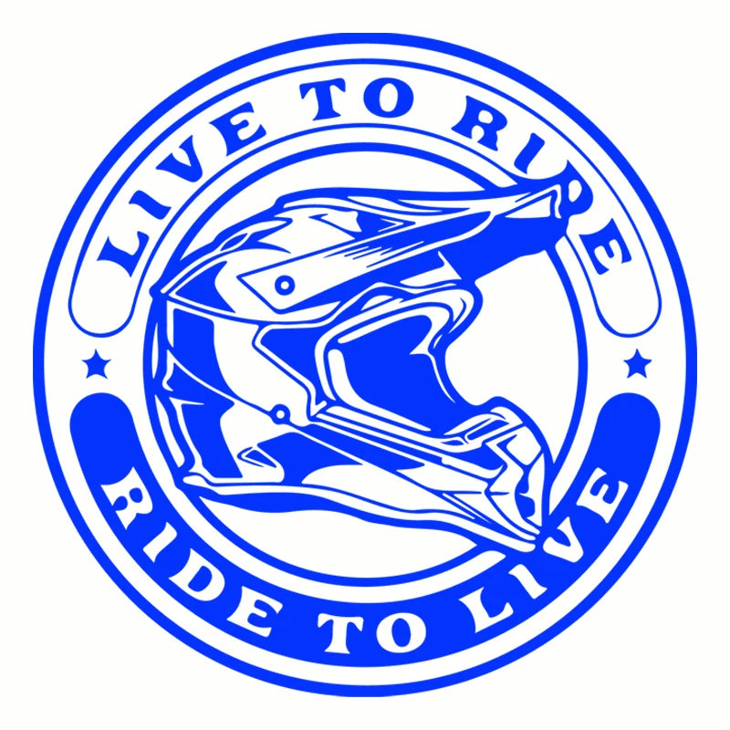 Live to Ride Motorcycle Vinyl Decal Sticker – 14.2 cm Round | 15 Finishes