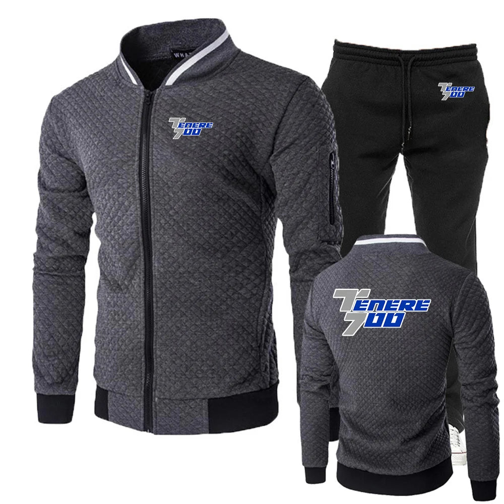 Completo coordinato da motociclista uomo con felpa con cappuccio e pantaloni – Ventilato, primavera e autunno