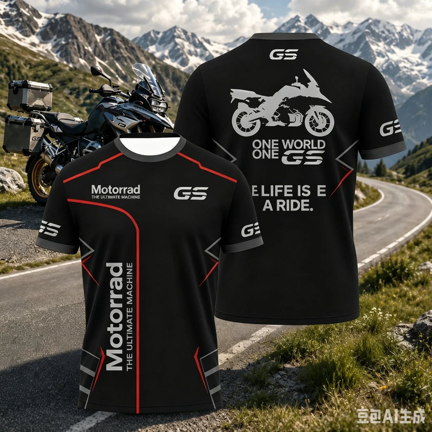 Men's Motorcycle Silhouette Graphic T-Shirt – Breathable Sportswear Tee