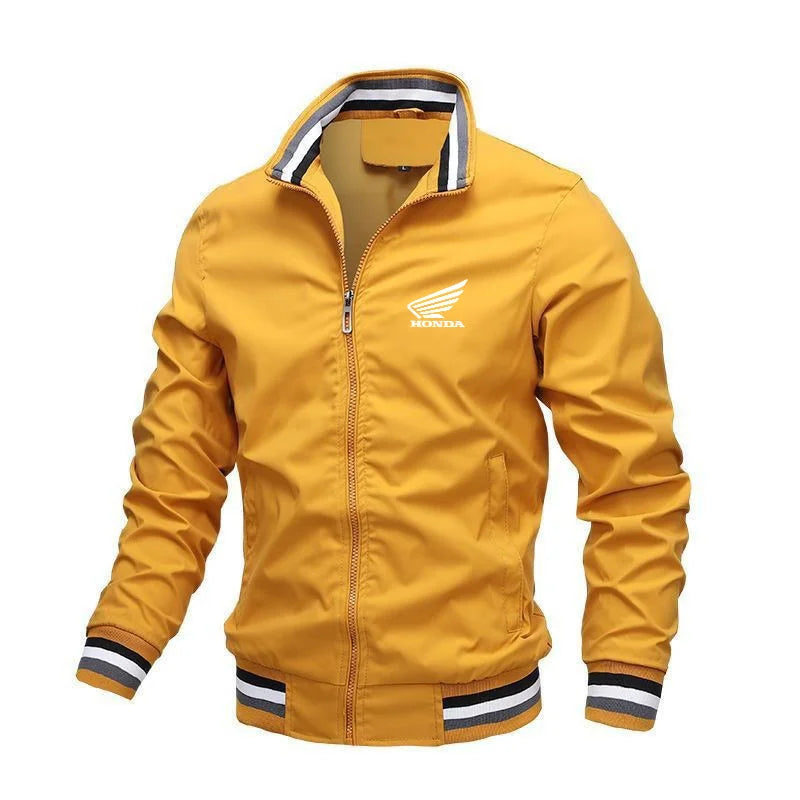 Racing Wing Stand Collar Zip Jacket – Casual Sports Coat