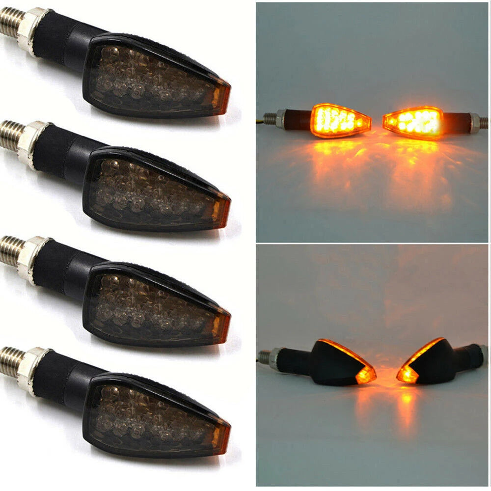 Universal Flexible LED Motorcycle Turn Signal – Amber 12V Blinker Set (4PCS)