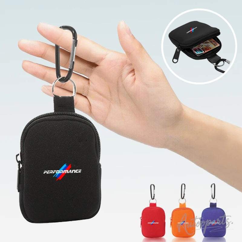 Performance Mini Coin Purse – Zipper Key Pouch with Carabiner Clip